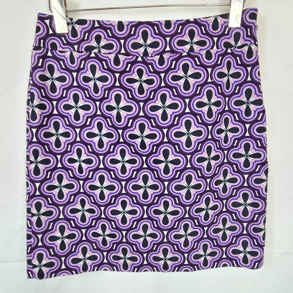 Ann Taylor purple geometric print skirt